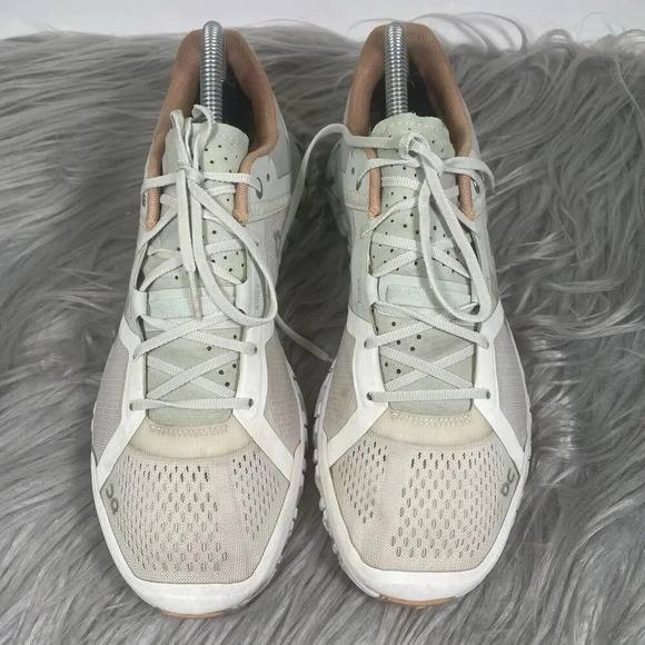 On Running Cloudflow Womens Size 9 Shoes White Green Athletic Running Sneakers - Picture 3 of 10